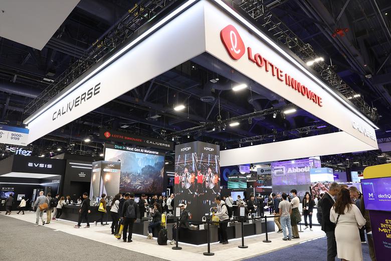 CES 2025에 마련된 롯데이노베이트 전시 부스 전경 [롯데이노베이트 제공]