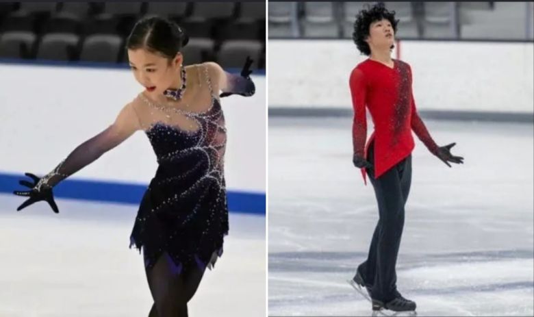 미국 여객기 사고로 희생된 한국계 피겨선수 지나 한(왼쪽)과 스펜서 레인(오른쪽)   [엑스(X·옛 트위터) 캡처]