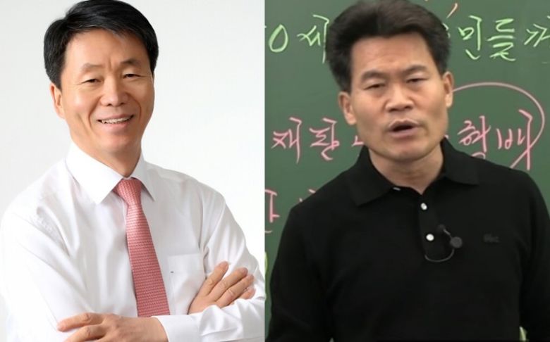 김용원 국가인권위원회(인권위) 상임위원(왼쪽)과 한국사 강사 전한길. [김용현, 전한길 SNS 갈무리]