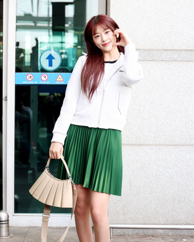 안유진 공항패션 [라코스테 제공]