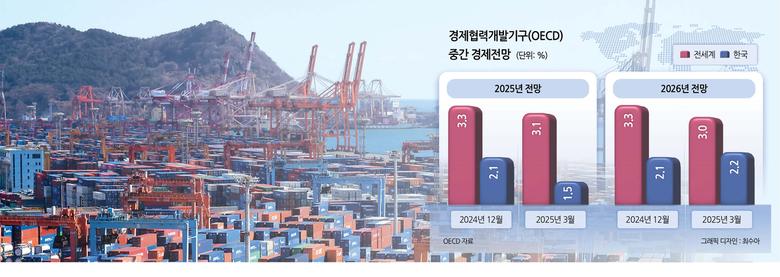 관세 타격·내수 부진…OECD, 韓성장률 1.5%로 대폭 하향