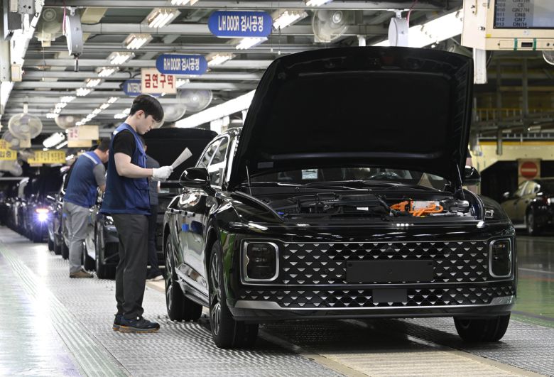 현대차 아산공장 그랜저 생산라인 [현대차 제공]