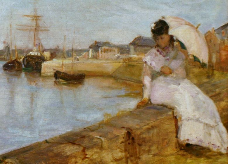 베르트 모리조, 로리앙 항구(일부 확대), 1869, 캔버스에 유채, 43.5x73cm, 내셔널 갤러리 오브 아트