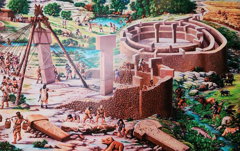 1만2500년전 괴베클리테페의 건설. 지금의 모습에서 역추정해본 상상도