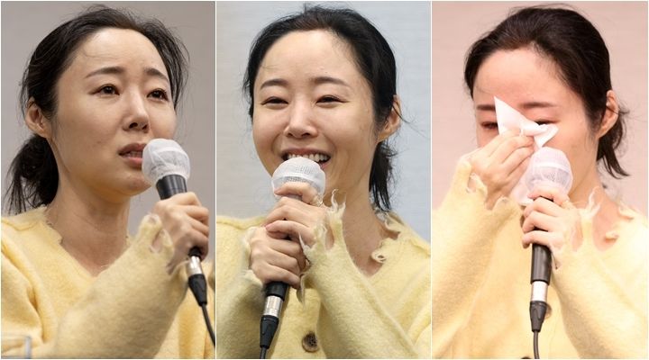 민희진 당시 어도어 대표가 2024년 5월 31일 서울 중구 한국프레스센터에서 같은 날 오전 열린 어도어 임시주주총회와 관련한 입장을 발표하고 있다.[연합]