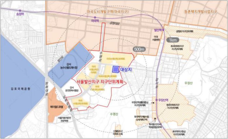 내발산동 743번지 서울발산지구 위치도. [서울시]