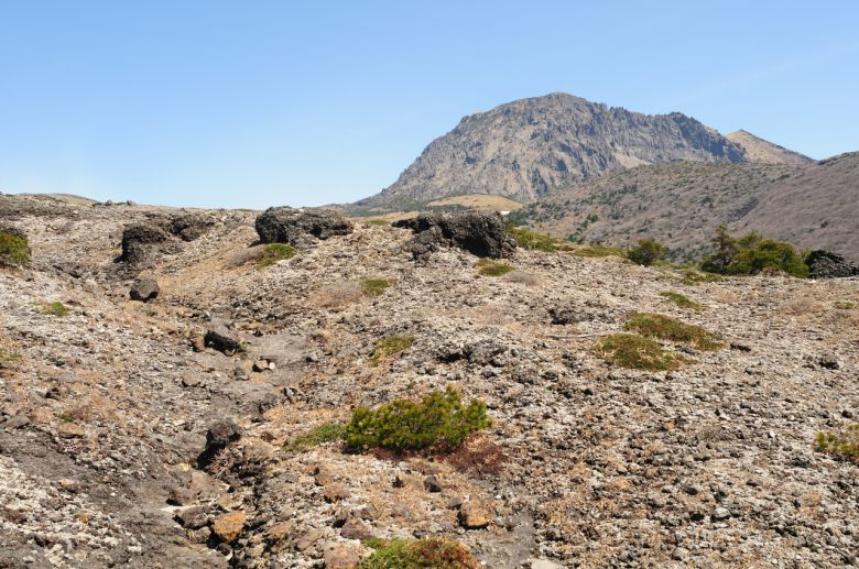 한라산 모세왓 유문암질 각력암 지대. [국가유산청]