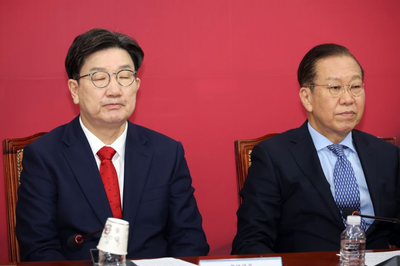 국민의힘의 권영세 비상대책위원장과 권성동(왼쪽) 원내대표 [연합]