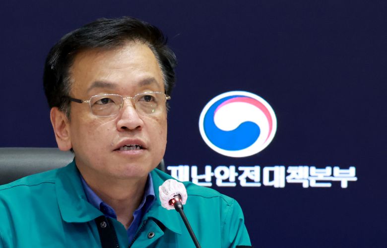 최상목 전 대통령 권한대행 부총리 겸 기획재정부 장관이 지난 3월 23일 정부서울청사에서 열린 중앙재난안전대책본부(중대본) 회의에서 산불 대응 상황과 관련해 발언하고 있다. [연합]