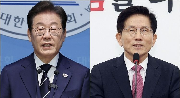 이재명 전 더불어민주당 대표(왼쪽)와 김문수 전 고용노동부 장관. [연합]