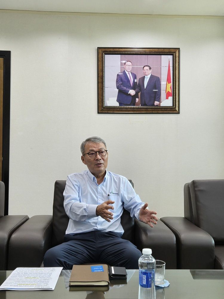 김경환 HS효성 베트남 법인장(전무)이 13일(현지시간) 베트남 동나이성 HS효성 베트남 법인 본관에서 헤럴드경제와의 인터뷰하고 있다. [HS효성 제공]