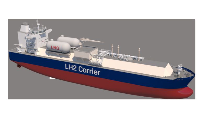 액화수소운반선 조감도. [삼성중공업 제공]