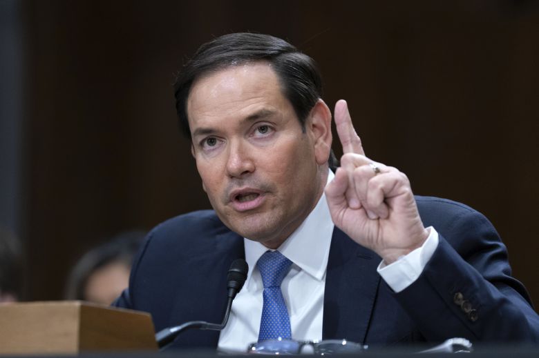 마코 루비오 미 국무장관이 20일(현지시간) 미 상원 외교위원회 청문회에 참석해 질문에 답하고 있다. [AP]