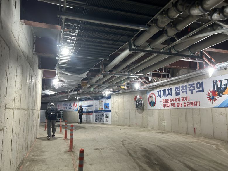 송파 성지아파트 리모델링 공사 현장의 모습. [정주원 기자]