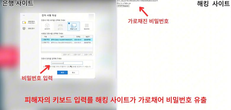 키보드 입력 탈취에 대한 데모 영상.[KAIST 제공]