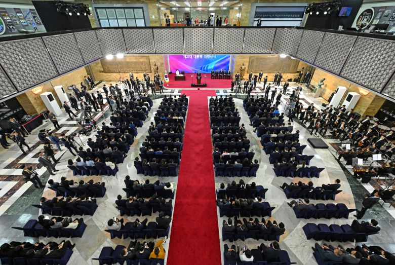 4일 서울 여의도 국회에서 제21대 이재명 대통령 취임선서식이 열리고 있다. [연합]