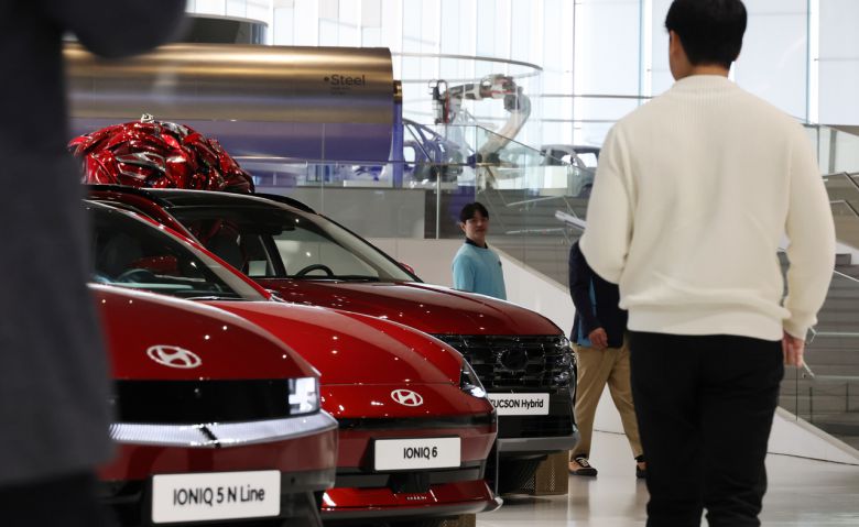 6일 경기도 고양시 ‘현대모터스튜디오 고양’에 전시된 친환경차 모습.[연합]