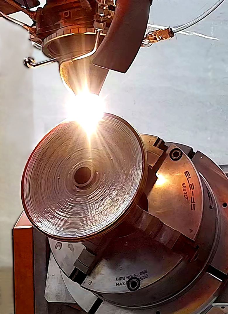 3D프린팅으로 제작 중인 티타늄 고압용기.[한국생산기술연구원 제공]