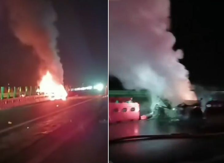3월 29일 발생한 샤오미 SU7 전기차 화재 모습. [X 캡처]