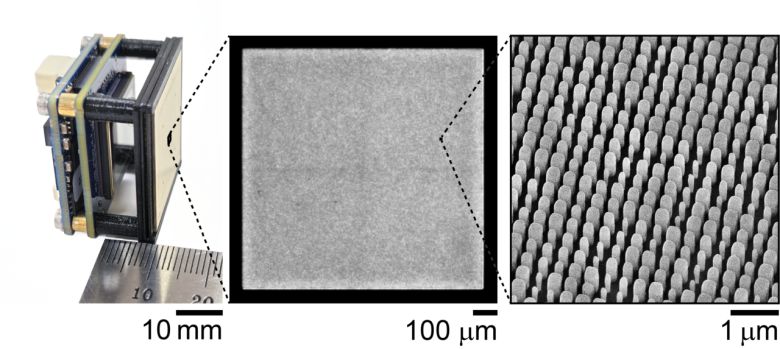 무질서 메타표면 확대 이미지. 1 cm 미만의 폼 팩터에서도 1 nm 수준의 분광 해상도를 달성할 수 있다.[KAIST 제공]