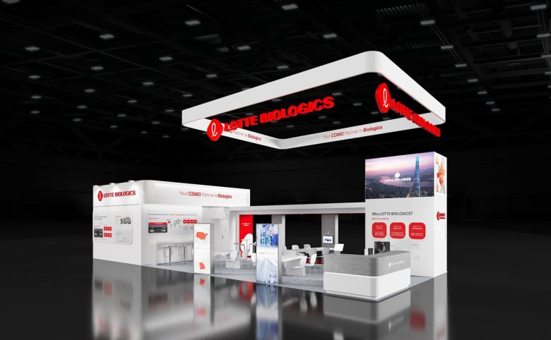 16일(현지시간)부터 나흘간 미국 매사추세츠주 보스턴 컨벤션&전시 센터에서 열리는 ‘바이오 USA 2025’에 마련된 롯데바이오로직스 부스. [롯데바이오로직스 제공]