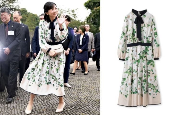 나루히토 일왕의 조카 가코 공주(왼쪽)가 지난 8일 브라질 공식 방문 중 착용한 원피스가 화제다. [요미우리신문·Viaggio Blu 홈페이지]