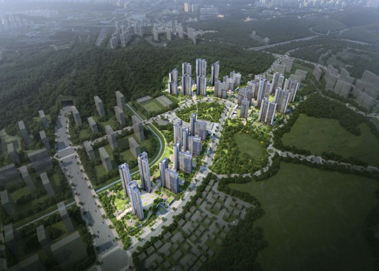 ‘의왕군포안산 공공주택지구 A1-1·A1-2·A1-4블록 민간참여 공공주택사업’ 조감도. [금호건설]