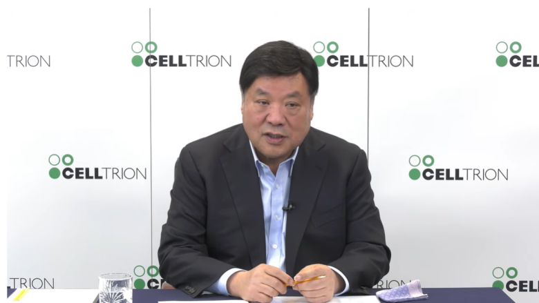 서정진 셀트리온그룹 회장이 29일 기자간담회에서 미국 투자계획을 발표하고 있다.  [셀트리온 제공]