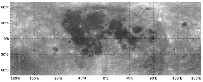 광시야 편광 카메라(PolCam) 관측 영상(2023-2024년 관측)으로 작성한 달 전면지도. 가시광에서의 달 전면지도 작성은 미국, 일본, 중국에 이어 세계 4번째 완성됐다.[우주항공청 제공]