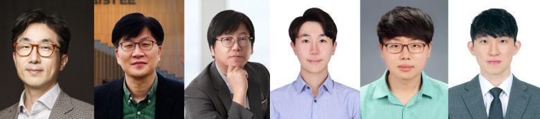 (사진 왼쪽부터)분당서울대병원 안과 우세준 교수, KAIST 유승협 교수, POSTECH 한세광 교수, KAIST 심지훈 박사, 채현욱 박사, 김수본 박사