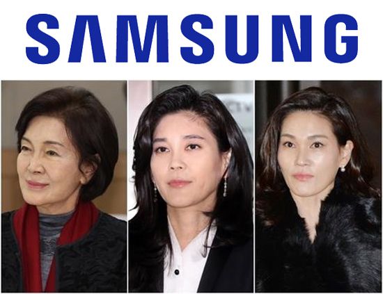 삼성가 세 모녀. 홍라희(왼쪽부터) 전 삼성미술관 리움 관장·이부진 호텔신라 사장·이서현 삼성물산 전략기획담당 사장. [연합, 신동윤 기자 정리]