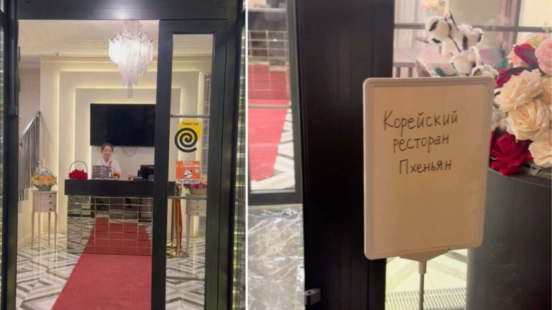 평양 식당에서 손님을 맞이하고 있는 북한 직원 [NK뉴스]