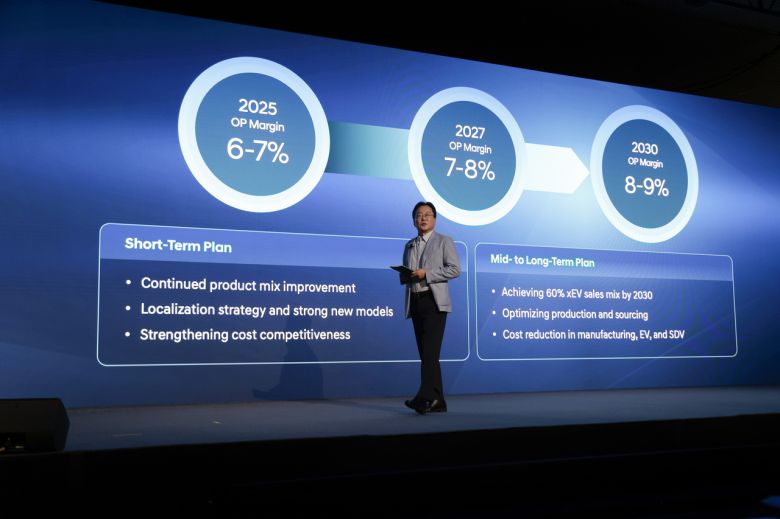 이승조 현대자동차 재경본부장(CFO) 부사장이 ‘2025 현대차 CEO 인베스터 데이’에서 발표하고 있다. [현대차 제공]