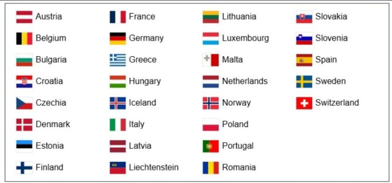 10월 12일부터 EES가 도입되는 국가들. [연합]