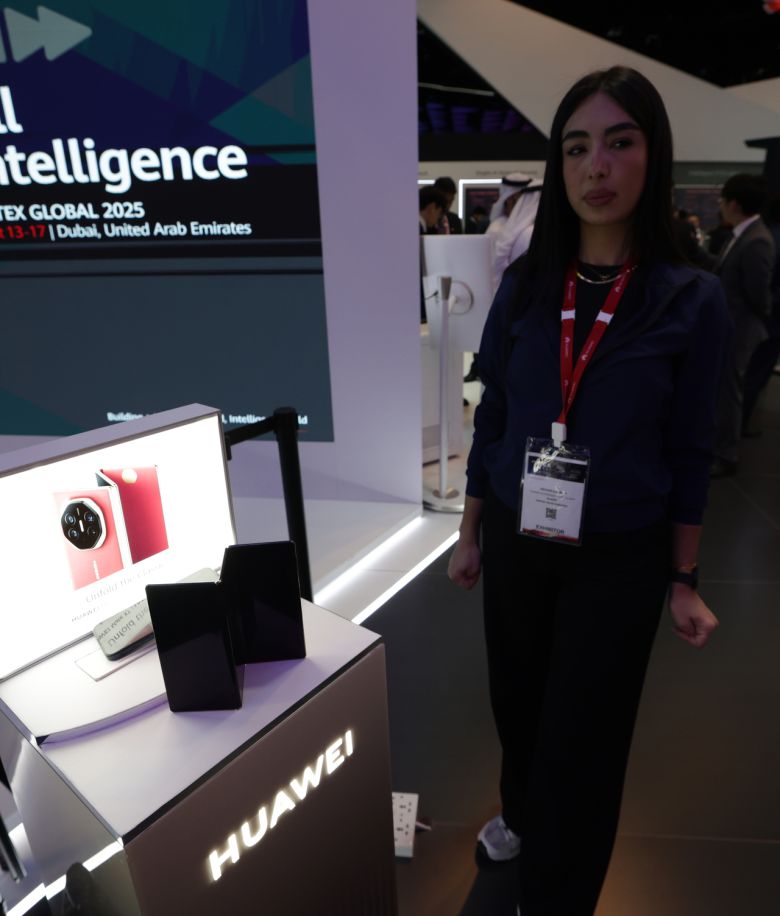 지난 13일 아랍 에미리트(UAE) 두바이에서 열린 걸프 정보기술전시회의 화웨이관 전경. [EPA]