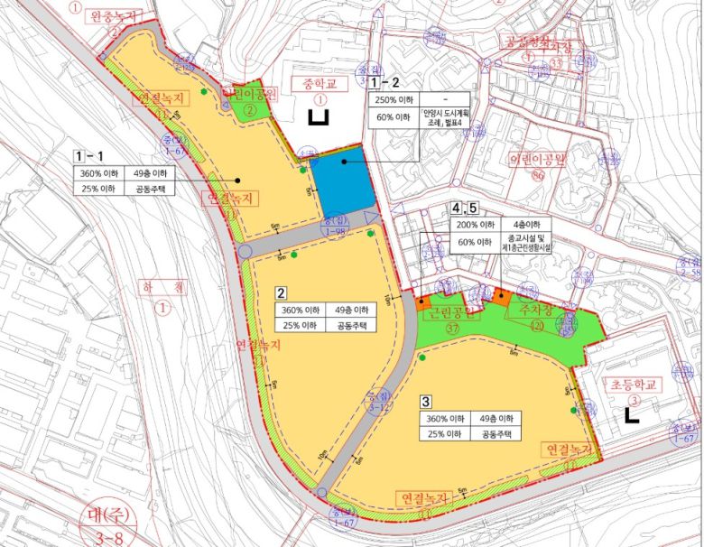 경기도 안양시 충훈부일원 재개발사업 정비계획 결정도. [안양시청 홈페이지]