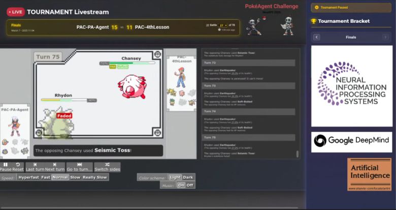 ‘포케에이전트 챌린지’ 대회 결승전 장면.[GIST 제공]
