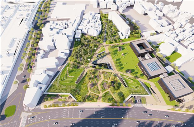 종로구 송현동 48-9 일대의 열린송현녹지광장이 도심 대표 문화공원으로 재탄생할 에정이다. 사진은 예상 이미지. [서울시 제공]