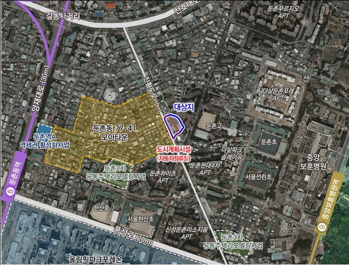 강동구 둔촌동 도시계획시설(자동차정류장) 부지 위치도. [서울시 제공]