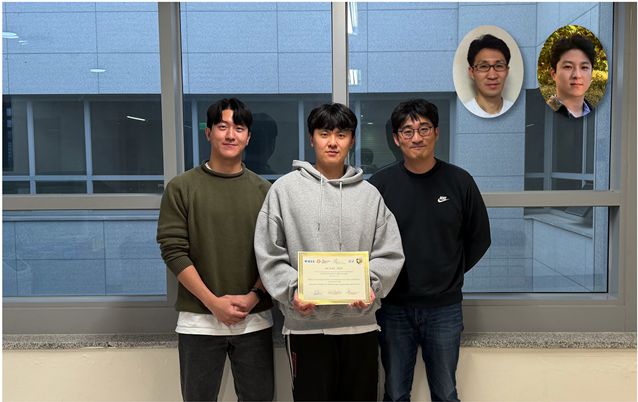 KAIST 송민규(왼쪽부터)·김재한 박사과정 손수엘 교수, 신승원(오른쪽 원 안) 교수, 나승호 책임연구원.[KAIST 제공]