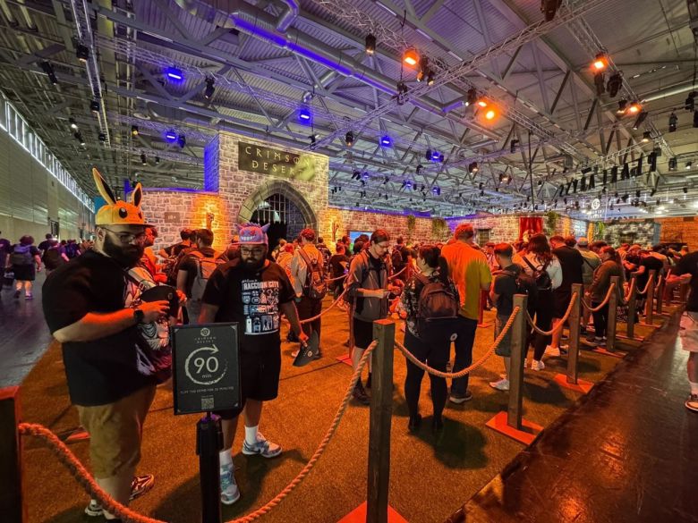 펄어비스 ‘붉은사막’의 독일 게임스컴 홍보 부스 모습. [펄어비스 제공]