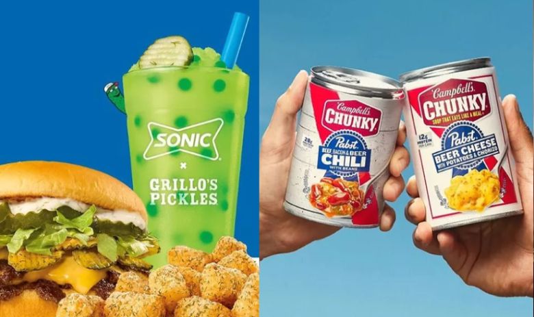 피클 슬러시(왼쪽), 맥주맛 스프 [그릴로스 피클, 캠벨 제공]