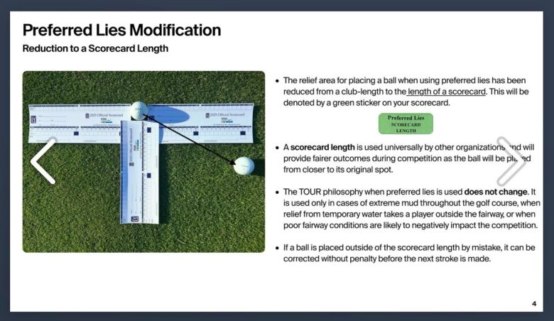 스코어카드 길이만큼 프리퍼드 라이의 구제 구역이 적용되는 것을 보여주는 마이클 김의 게시 이미지 [마이클 김 SNS 캡처]