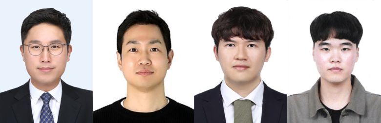 이번 연구를 수행한 UNIST 연구진. 김귀용(왼쪽부터) 교수, 김병조 교수, 도성훈 연구원, 엄상민 연구원.[UNIST 제공]