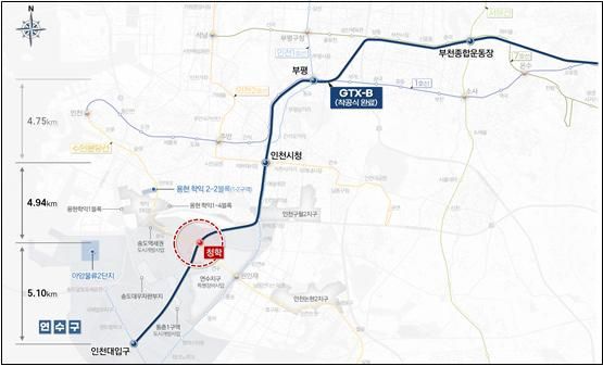 GTX-B 노선도(