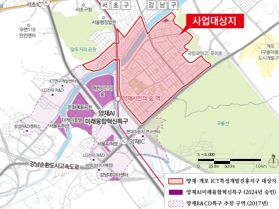 양재, 개포 ICT 특정개발 진흥기구 위치도. [서울시 제공]
