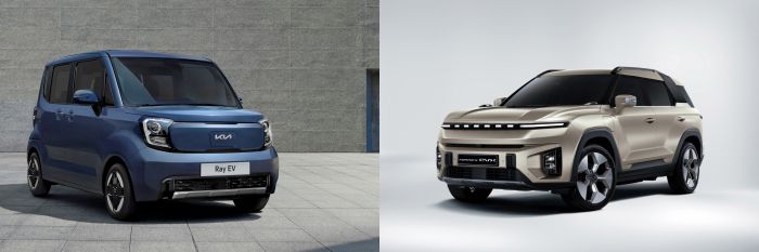 LFP 배터리를 탑재한 레이EV(왼쪽)와 토레스EVX. 사진=기아,KG모빌리티 제공