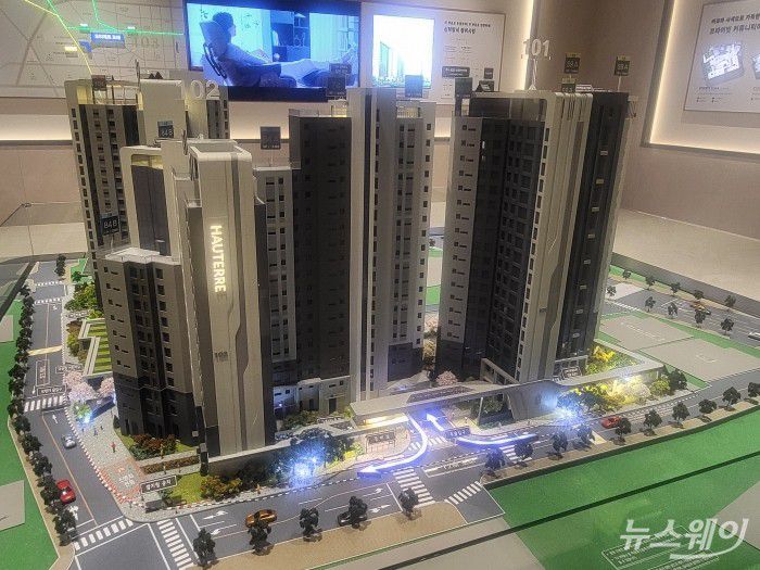 서울 성동구 성수동에 지어지는 '오티에르 포레' 모형도. 사진=이재성 기자