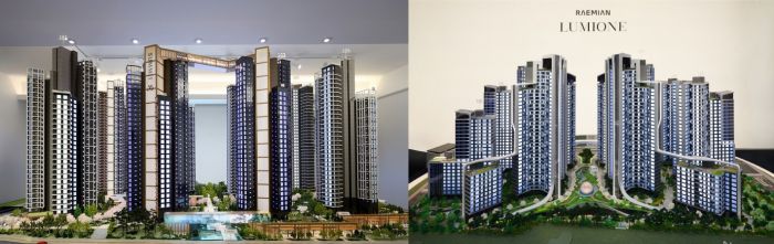 대우건설 '써밋 프라니티'(左), 삼성물산 '래미안 루미원' 자료=각사 제공