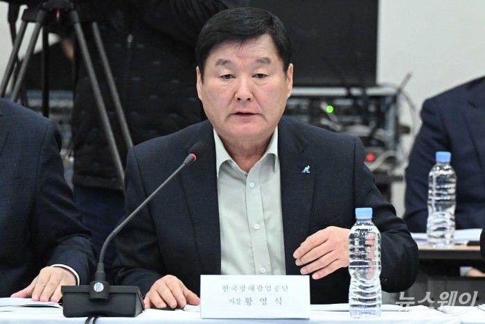 황영식 한국광해광업공단 사장이 12일 오후 서울 중구 대한상공회의소에서 열린 자원·수출분야에 대한 공공기관 업무보고에서 발표를 하고 있다. 사진=강민석 기자 kms@newsway.co.kr